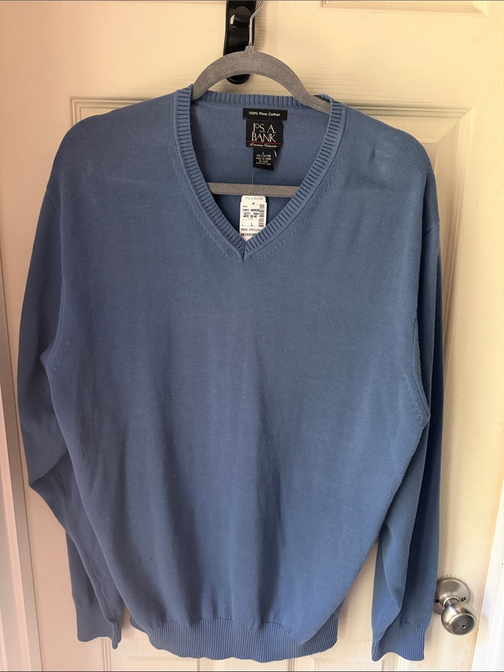 Jos. A. Bank Men's V-Neck Sweater in Dusty Blue NWT